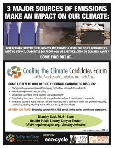 Cooling the Climate Candidates Forum:  Tackling Smokestacks, Tailpipes and Trash Cans