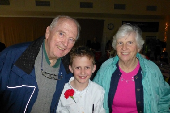 Candidate Don Cote is pictured here with his grandson, Nick, and his wife Sara, after a spaghetti dinner at his grandson's school. Cote has four grandchildren, with whom he enjoys spending time. (Photo courtesy Don Cote)